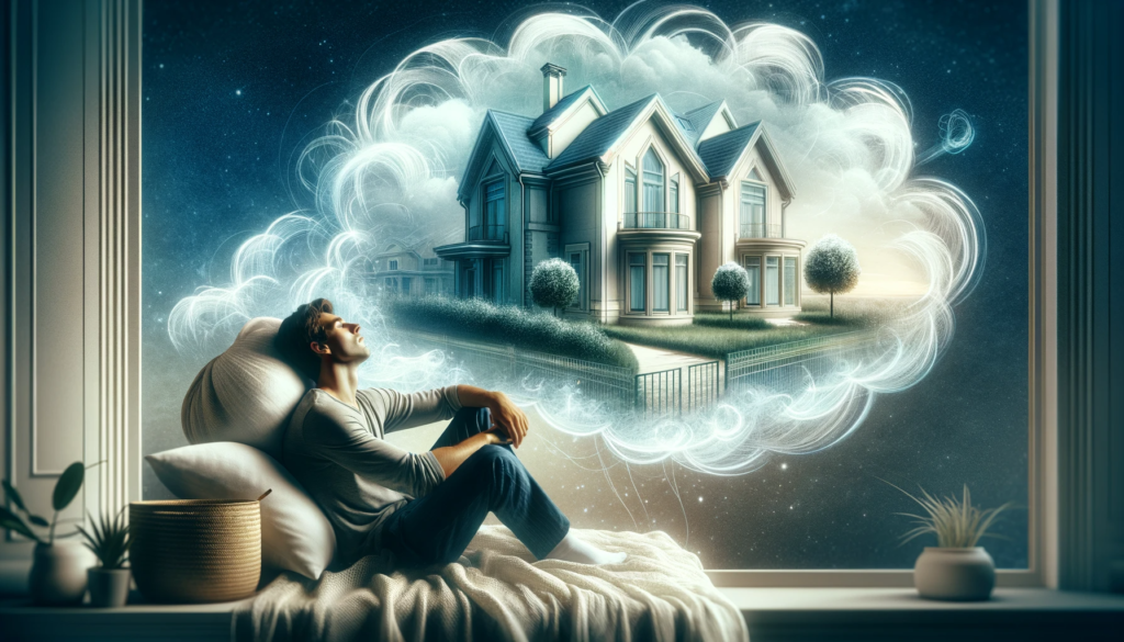 person dreaming about a big house